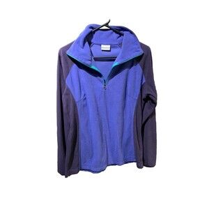 COLUMBIA ¼ Zip Girls Size Large (14-16) Blue/Purple Fleece